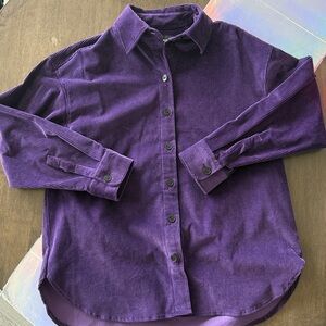 The Kooples Paris Vibrant Mens Purple Corduroy Over-shirt Button Up Long Sleeve